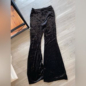 Black velvet bell bottoms